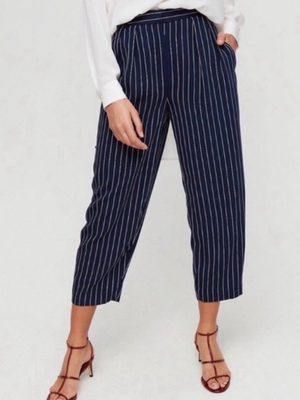 Woman’s Babaton Navy Pinstripe Dress Pants